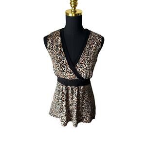 Carole Little Women’s Y2K Leopard Print Tie Back Tank Top Size Medium